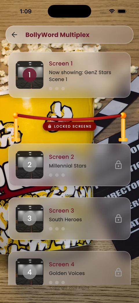 BollyWord Grid gameplay screen